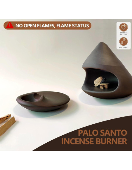 Juego de 2 Soportes de Incienso Cerámica LOULIQIGIFT Marrón