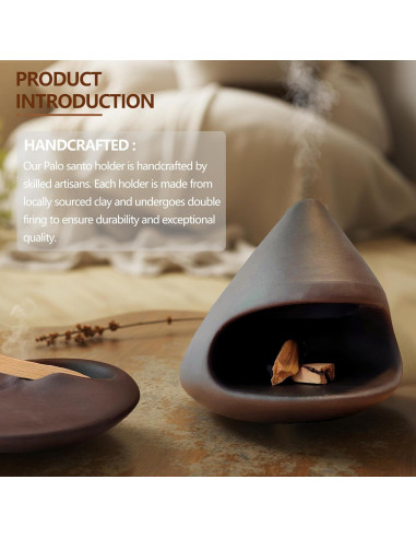 Juego de 2 Soportes de Incienso Cerámica LOULIQIGIFT Marrón