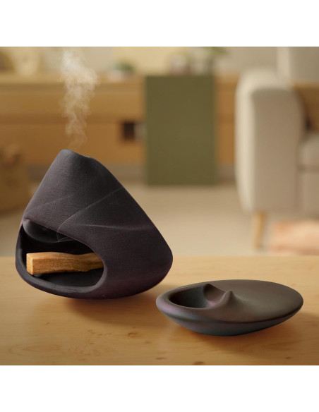 Juego de 2 Soportes de Incienso Cerámica LOULIQIGIFT Marrón