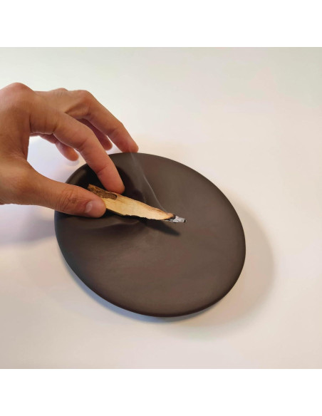 Juego de 2 Soportes de Incienso Cerámica LOULIQIGIFT Marrón