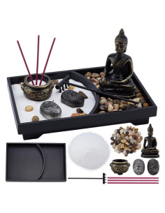 Kit de Jardín Zen WEBEEDY con Estatua de Buddha y Accesorios