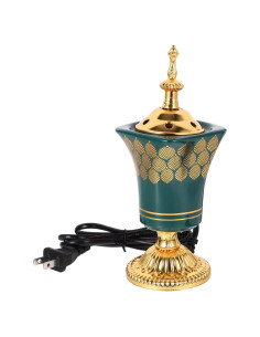 Quemador de Incienso Eléctrico Cabilock Cerámica Verde 19.5cm