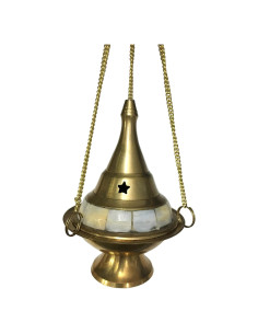 Censador Colgante de Latón Vrinda 10.16 cm Oro para Incienso