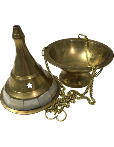 Censador Colgante de Latón Vrinda 10.16 cm Oro para Incienso