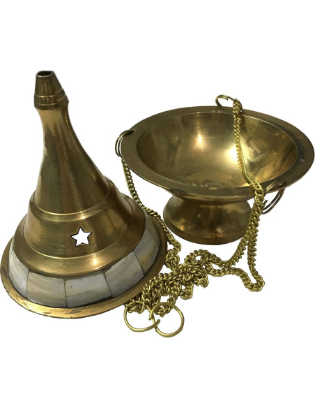 Censador Colgante de Latón Vrinda 10.16 cm Oro para Incienso