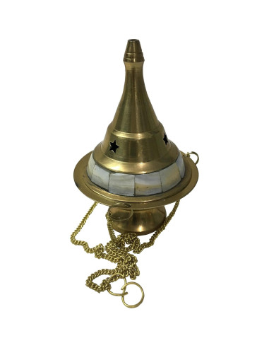 Censador Colgante de Latón Vrinda 10.16 cm Oro para Incienso