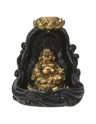 Quemador de Incienso Retroceso Buda Dorado 10 cm Pacific Giftware