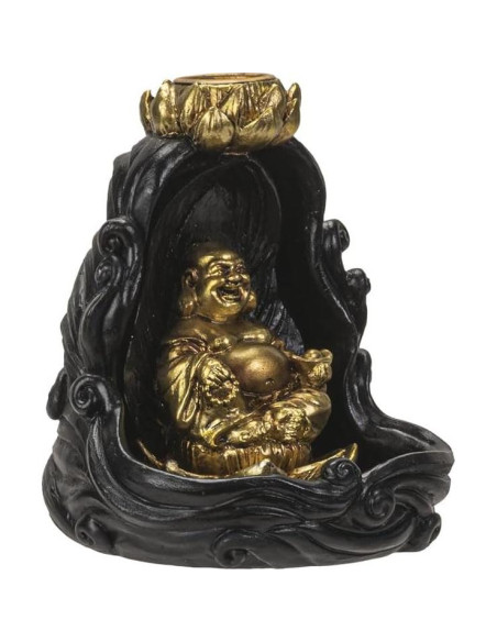 Quemador de Incienso Retroceso Buda Dorado 10 cm Pacific Giftware