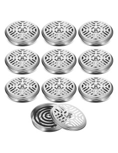 Juego de 10 Soportes de Incienso de Metal AojSup Plata 15cm