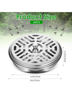 Juego de 10 Soportes de Incienso de Metal AojSup Plata 15cm 2