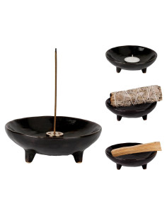 Soporte de Incienso Cerámica E-ROOM TREND Negro 10.8 cm