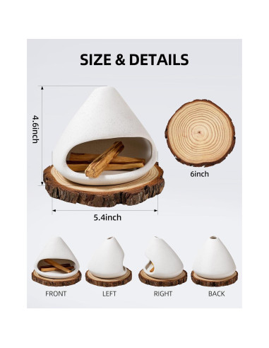 Quemador de Incienso de Cerámica NYEONHRT Blanco 0.64 kg