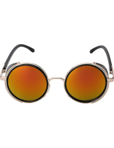 Gafas de sol redondas Steampunk Oro Gótico con UV400 2