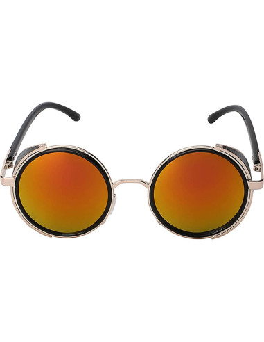 Gafas de sol redondas Steampunk Oro Gótico con UV400