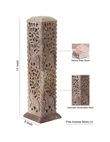 Soporte para Incienso ARTISENIA de Piedra Jabón 25.4x7.62cm