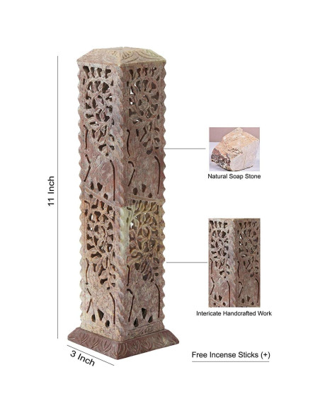 Soporte para Incienso ARTISENIA de Piedra Jabón 25.4x7.62cm