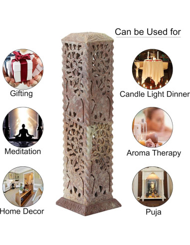 Soporte para Incienso ARTISENIA de Piedra Jabón 25.4x7.62cm