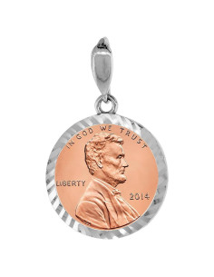 Bezel de Moneda de Plata Esterlina 19 mm con Corte de Diamante