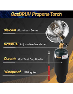 Calentador de Carrito de Golf GasBRUH HEATER003 6200 BTU Portátil 2