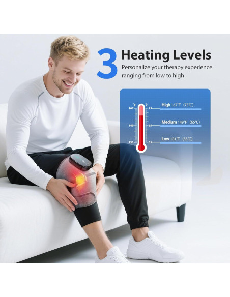 Masajeador de Rodilla Calentado Moacey HC-008 3 en 1 Ajustable