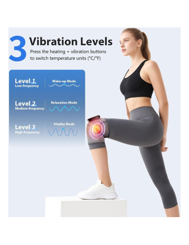 Masajeador de Rodilla Calentado Moacey HC-008 3 en 1 Ajustable