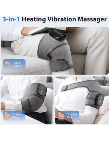 Masajeador de Rodilla Calentado Moacey HC-008 3 en 1 Ajustable