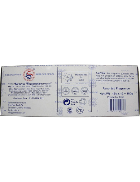 Varitas de Incienso Satya - Paquete de 12 Aromas Tradicionales