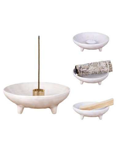 Soporte de Incienso Cerámica E-ROOM TREND 10.8 cm Blanco