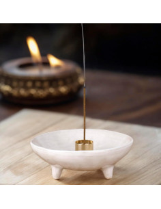 Soporte de Incienso Cerámica E-ROOM TREND 10.8 cm Blanco 2