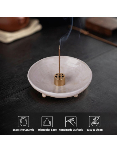 Soporte de Incienso Cerámica E-ROOM TREND 10.8 cm Blanco