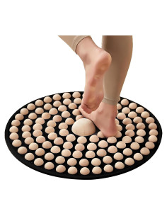 Alfombrilla de Masaje para Pies LIYAOLI 50x50cm Madera Natural