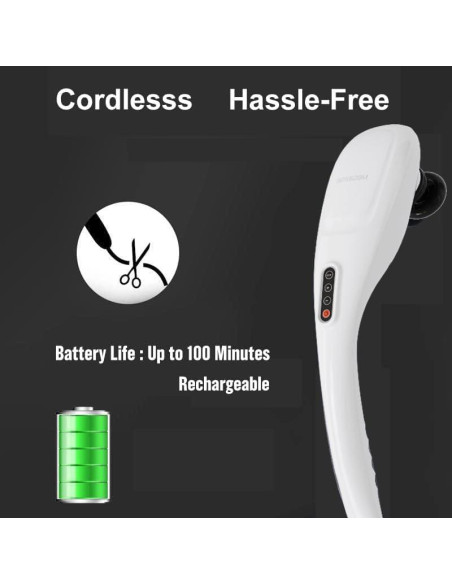 Masajeador Eléctrico de Mano MEGAWISE 3200mAh 5 Velocidades