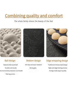 Alfombrilla de Masaje para Pies LIYAOLI 50x50cm Madera Natural 2