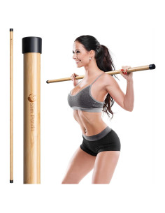 Bastón de Yoga Slim Panda 1.52m Bambú Natural Antideslizante