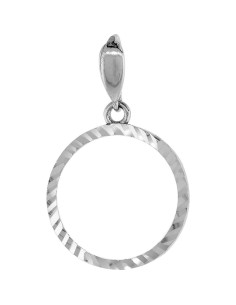 Bezel de Moneda de Plata Esterlina 19 mm con Corte de Diamante 2