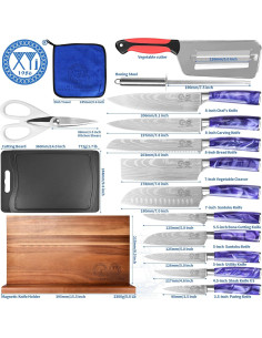 Conjunto de Cuchillos de Chef Profesional XYJ 15 Piezas 2