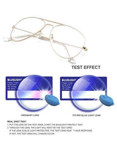 Gafas Aviador EYLRIM Anti Luz Azul Unisex Marco Metal