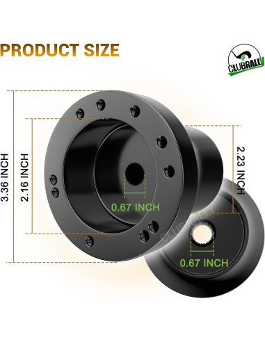 Adaptador de Volante Golf EZGO TXT RXV CLUBRALLY - Negro
