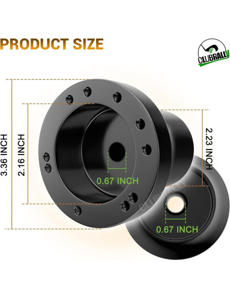Adaptador de Volante Golf EZGO TXT RXV CLUBRALLY - Negro