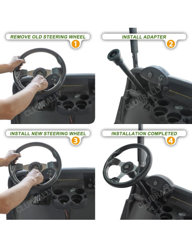 Adaptador de Volante Golf EZGO TXT RXV CLUBRALLY - Negro