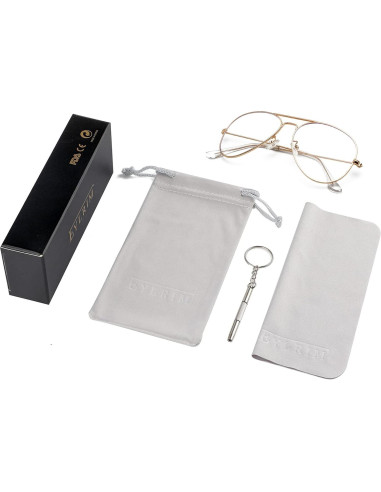 Gafas Aviador EYLRIM Anti Luz Azul Unisex Marco Metal