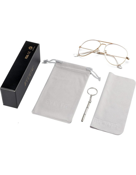 Gafas Aviador EYLRIM Anti Luz Azul Unisex Marco Metal