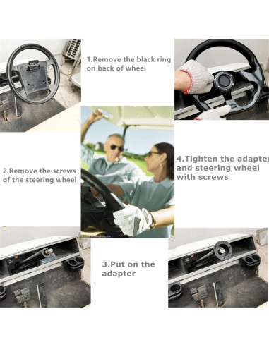 Volante de Carrito de Golf Kowosyos Universal 12.5" Blanco