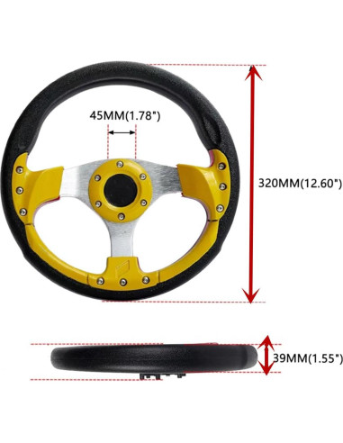 Volante de Carrito de Golf Kowosyos Universal 12.5" Blanco