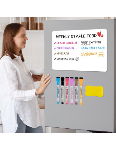 Paquete de 6 Tableros Magnéticos Borrables NUITPY 20x30cm y 13x20cm