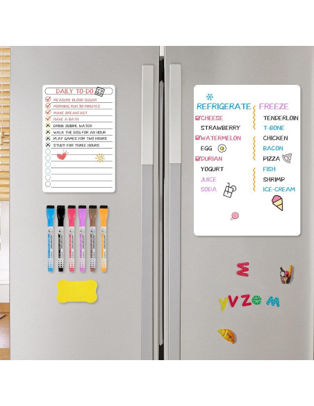 Paquete de 6 Tableros Magnéticos Borrables NUITPY 20x30cm y 13x20cm