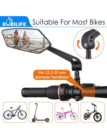 Espejo Retrovisor de Manillar Bobilife BM040 - Ajustable HD