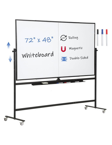 Pizarra Blanca Móvil Grande FORTUNO 182x122 cm Doble Cara