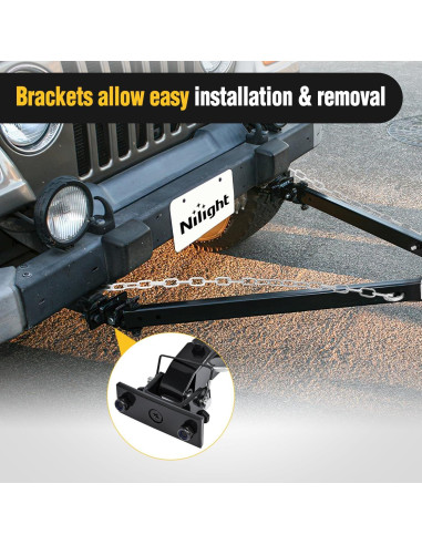 Barra de remolque Nilight 93141A 2495 kg universal con cadenas