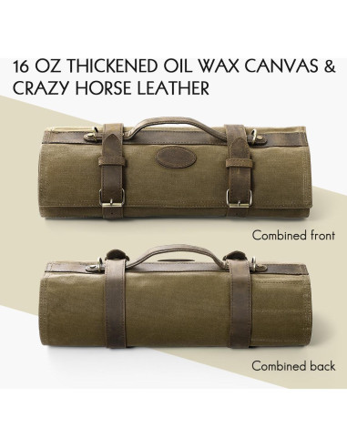 Bolsa de Cuchillos de Chef HEZHEN Lona Aceitada 12 Compartimentos